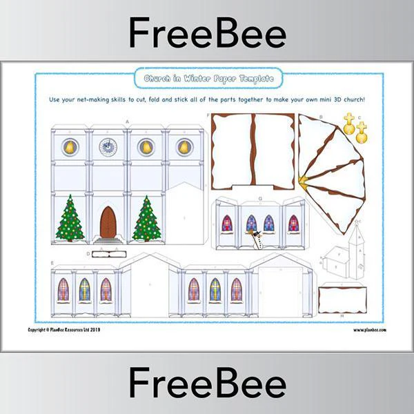 3D Nets KS2 - Christmas-themed House and Church - Image 2