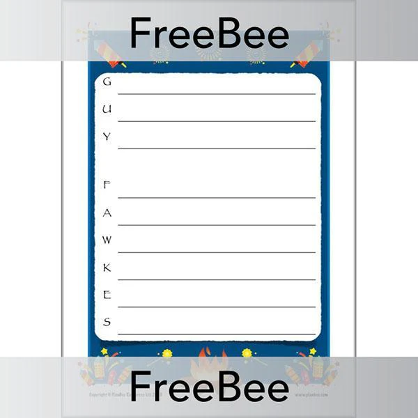 Bonfire Night-themed Acrostic Poem Templates - Image 5