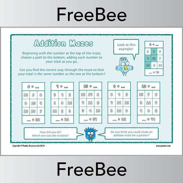 Addition Maze Worksheets - Image 3