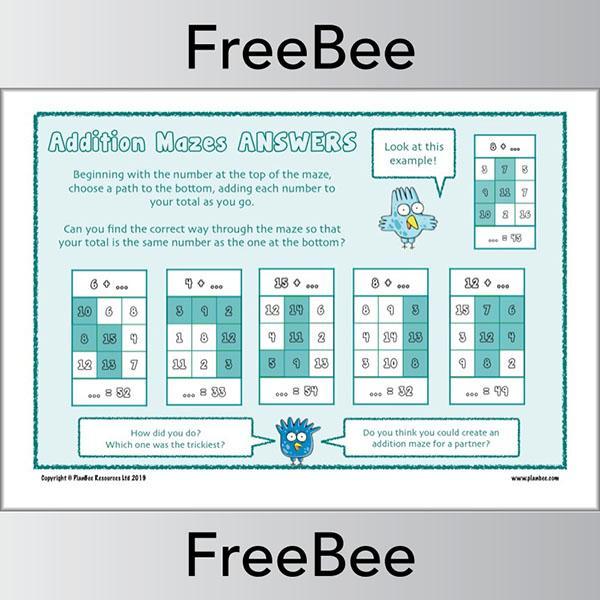 Addition Maze Worksheets - Image 4