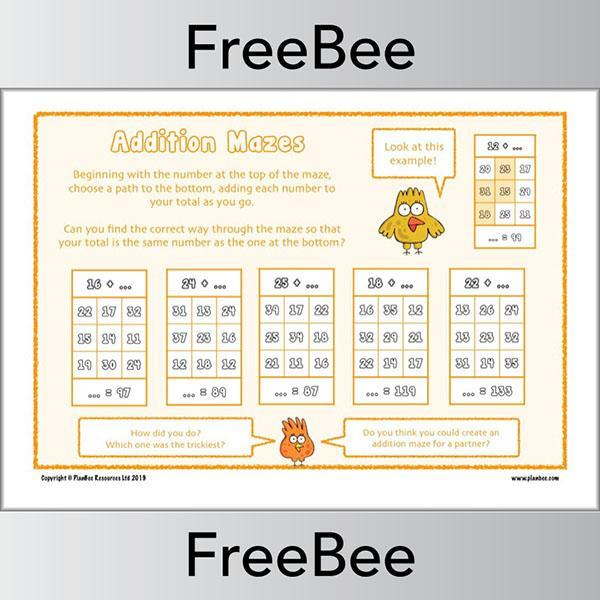 Addition Maze Worksheets - Image 5