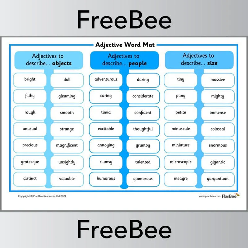 Adjective Word Mat KS1