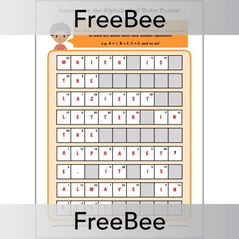 Alphabetical Order KS1 Puzzle - Image 2