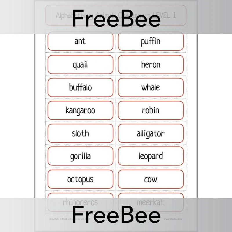 Alphabetising Animals Challenges - Image 3