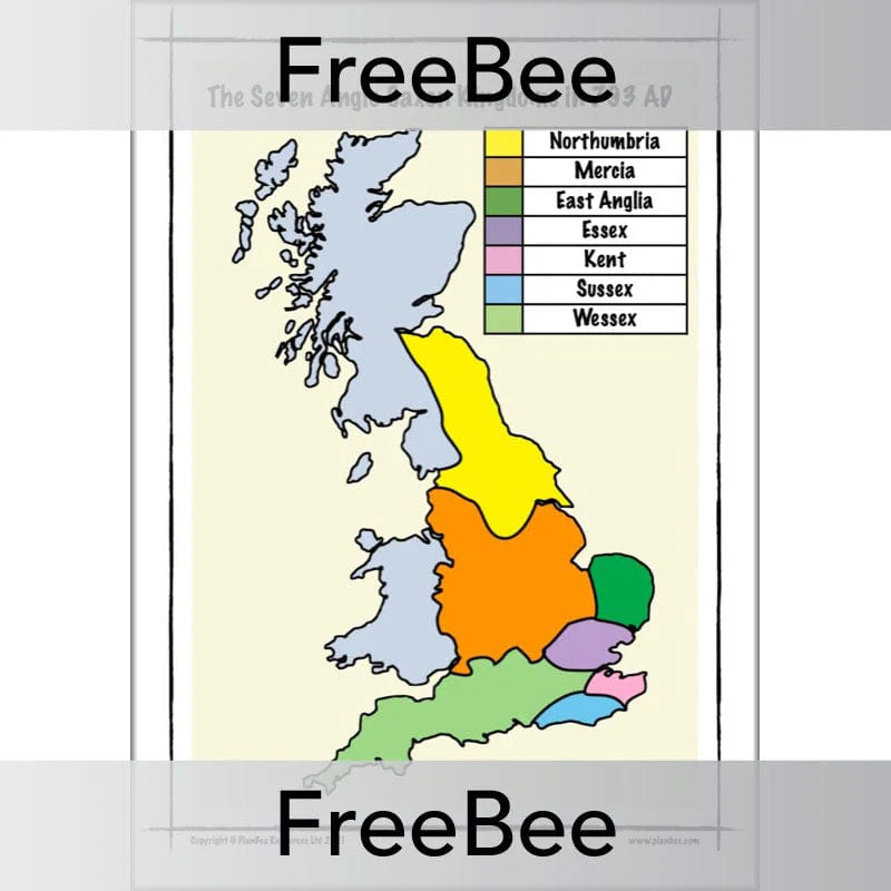 Anglo-Saxon Kingdoms KS2 Map