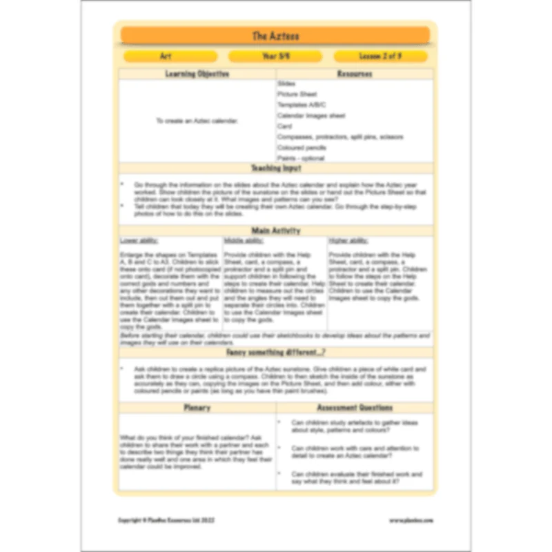Aztecs Topic Enrichment Pack - Image 41