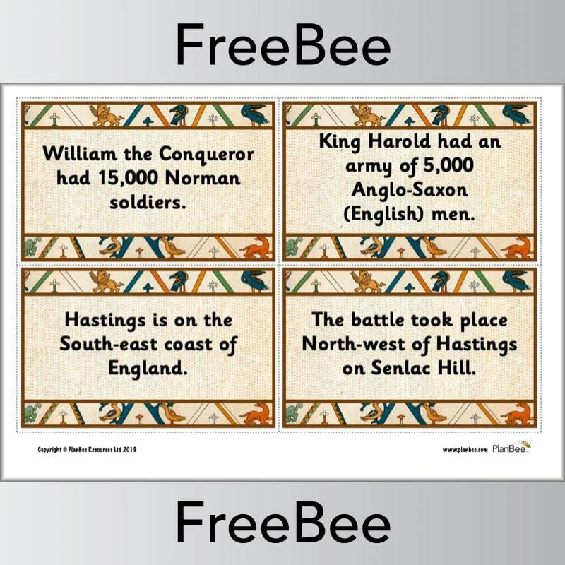 Battle of Hastings KS2 Fact Cards - Image 2