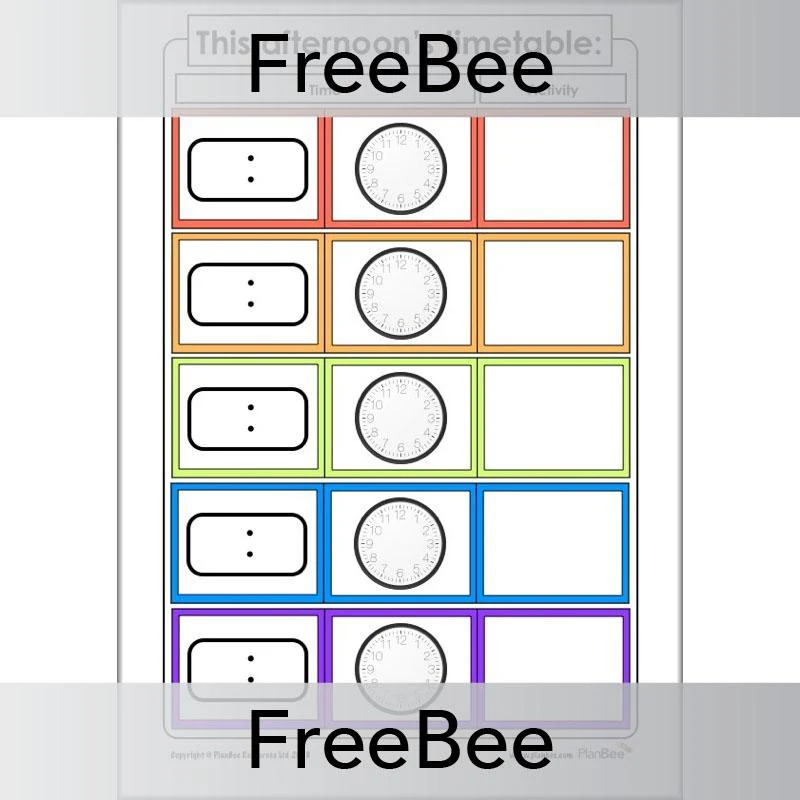Blank Timetable and Clock Template - Image 4