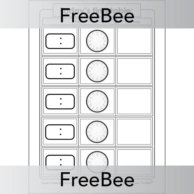 Blank Timetable and Clock Template - Image 8