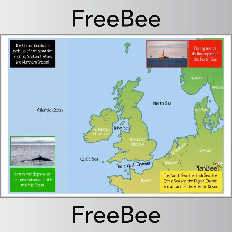 Seas Around the UK KS1 Poster