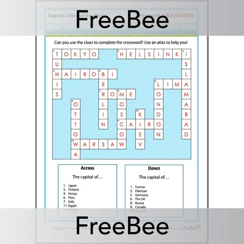 Capital Cities Crossword - Image 3