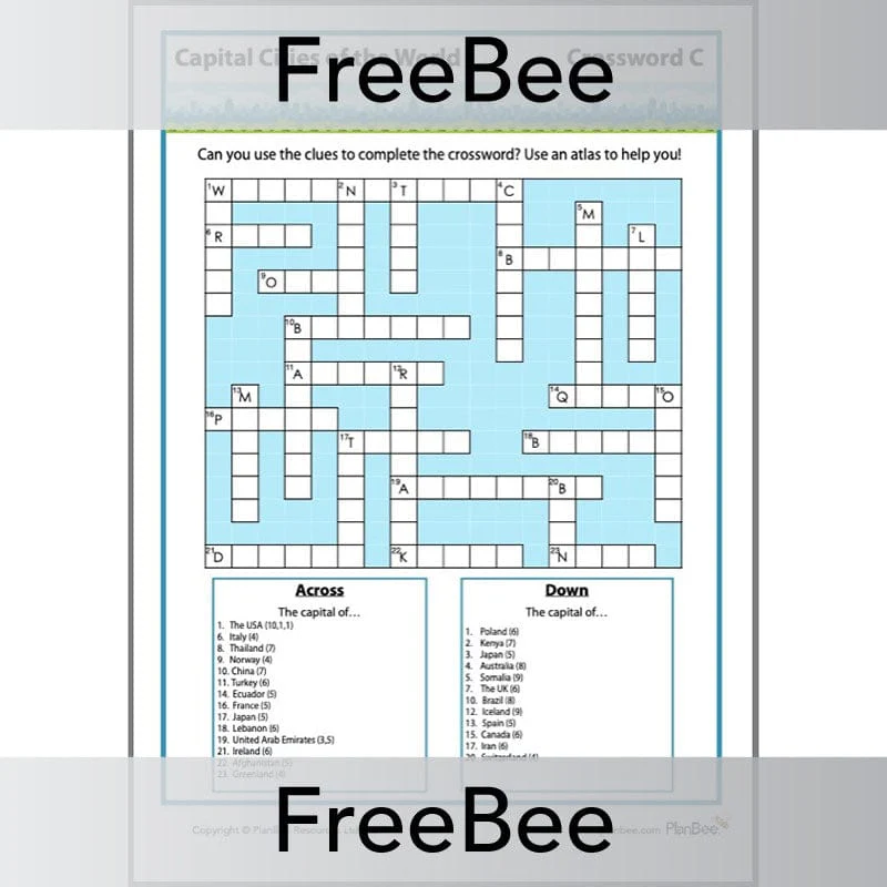 Capital Cities Crossword - Image 4