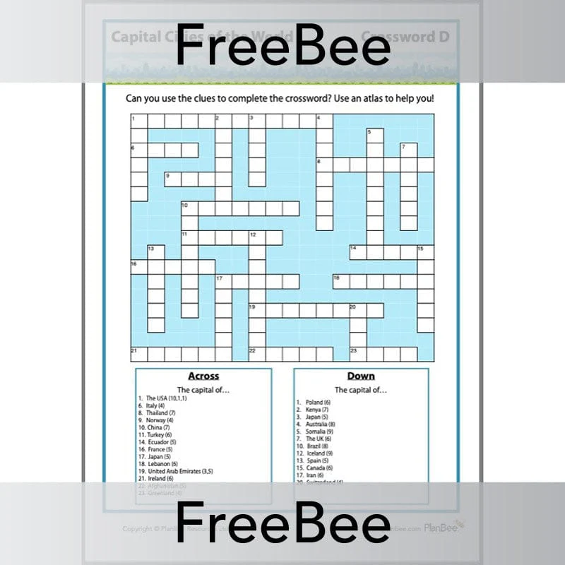 Capital Cities Crossword - Image 5
