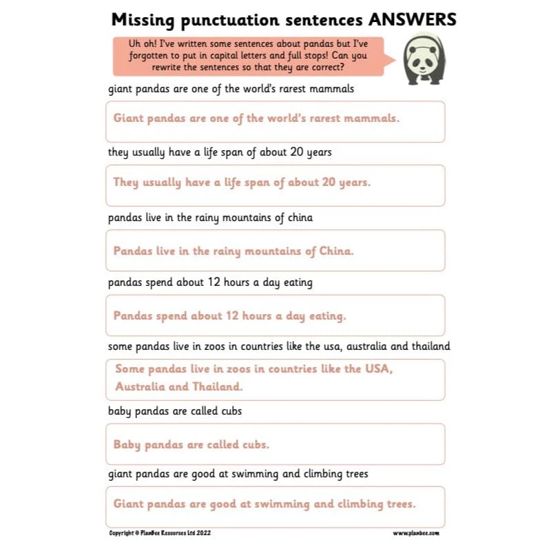 Capital Letters and Full Stops Worksheets - Image 6