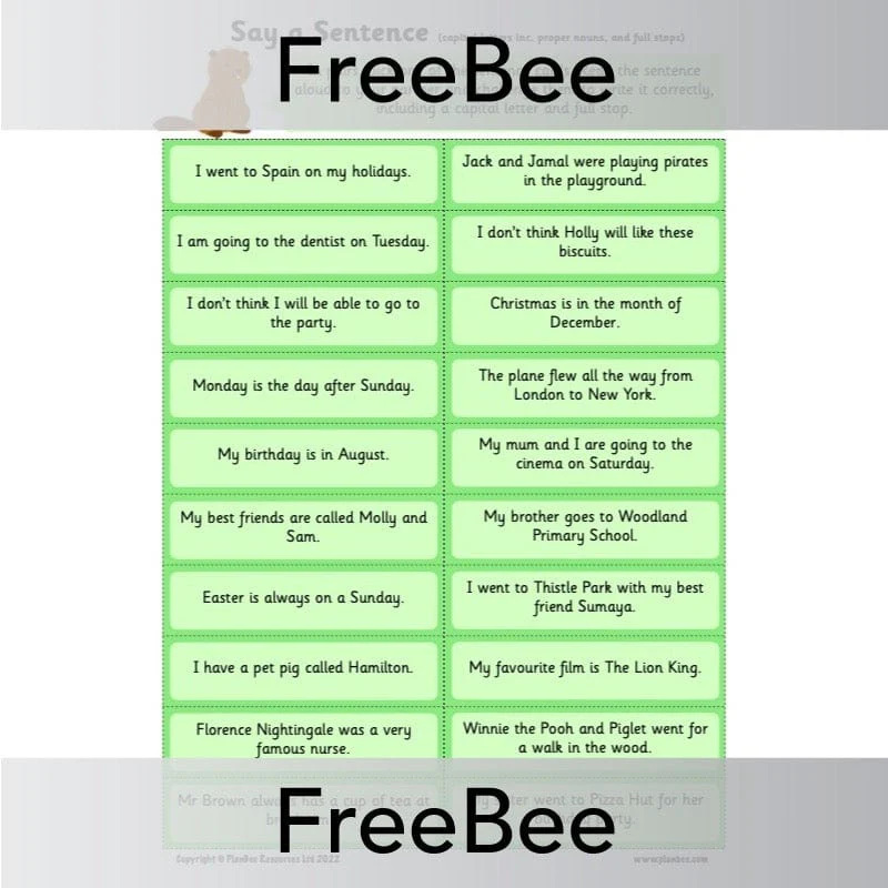 Capital Letters and Full Stops Worksheets - Image 8