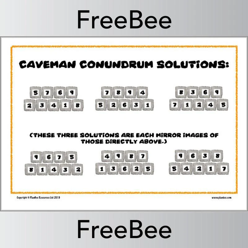 Stone Age Caveman Conundrum Number Puzzle - Image 2