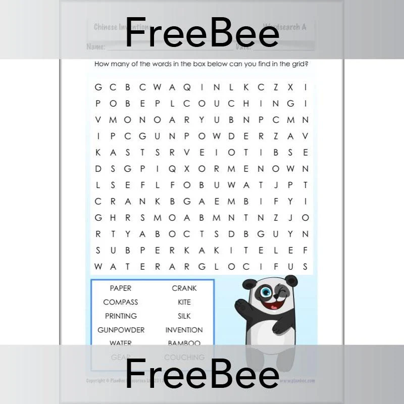 Chinese Inventions Wordsearch - Image 3