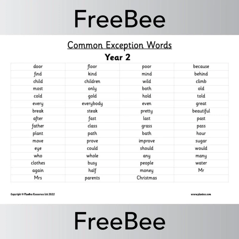 Common Exception Words KS1 - Image 2