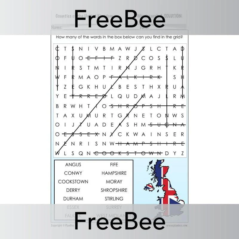 Counties of the UK Word Search - Image 3
