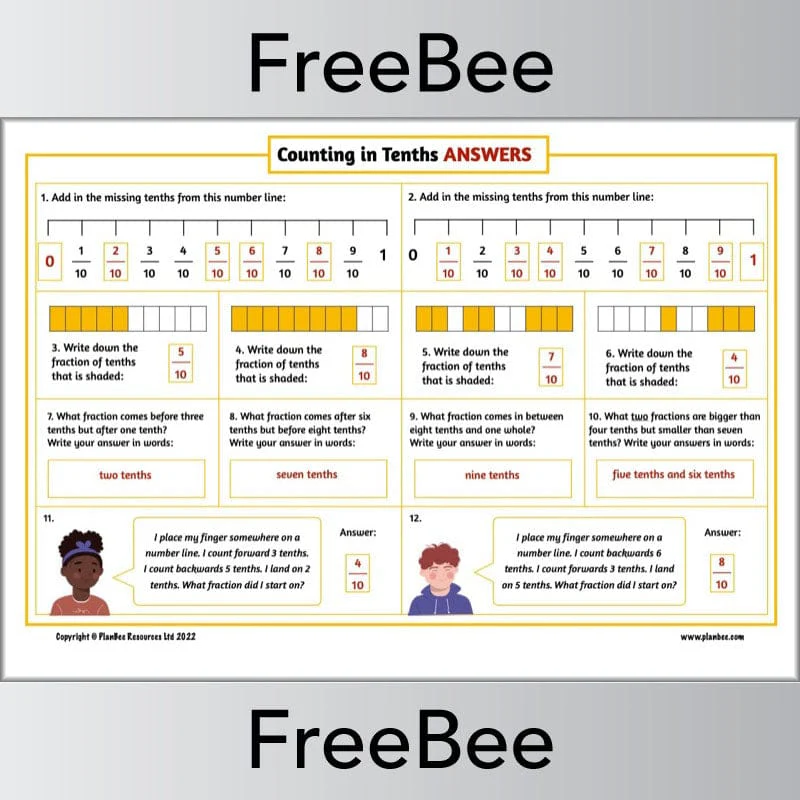 Counting in Tenths Worksheet - Image 2