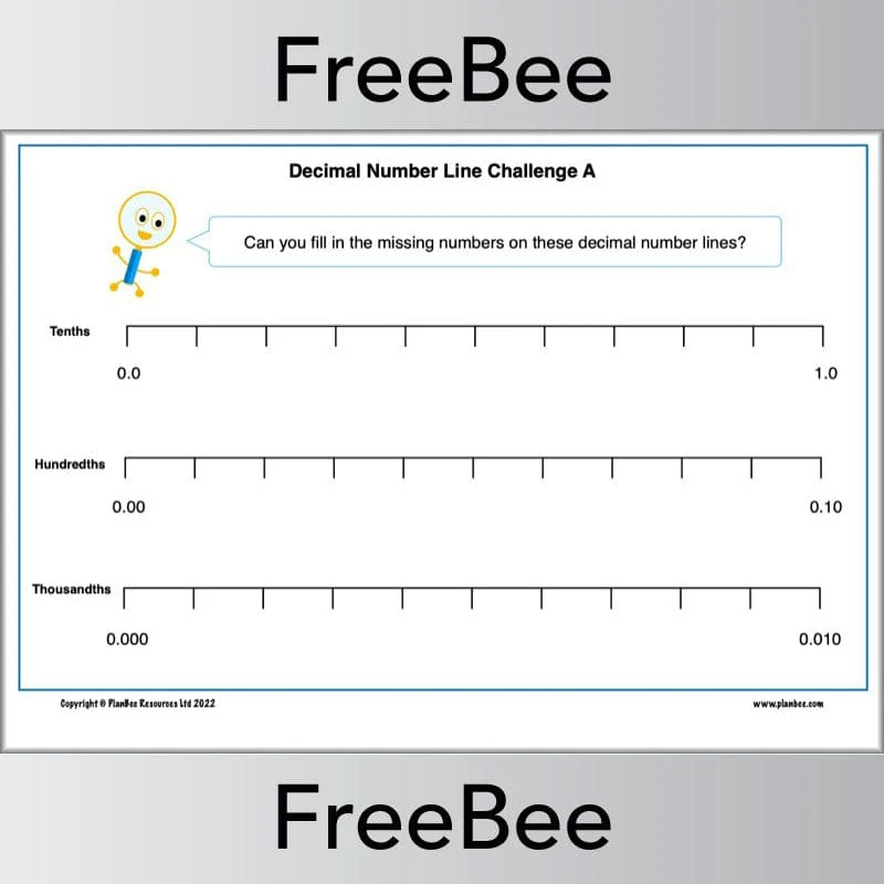 Decimal Number Line Poster and Worksheets - Image 2
