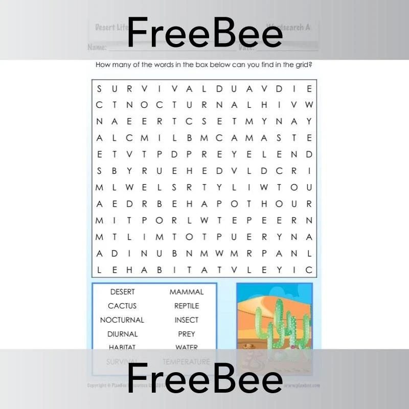 Desert Life Word Search - Image 2