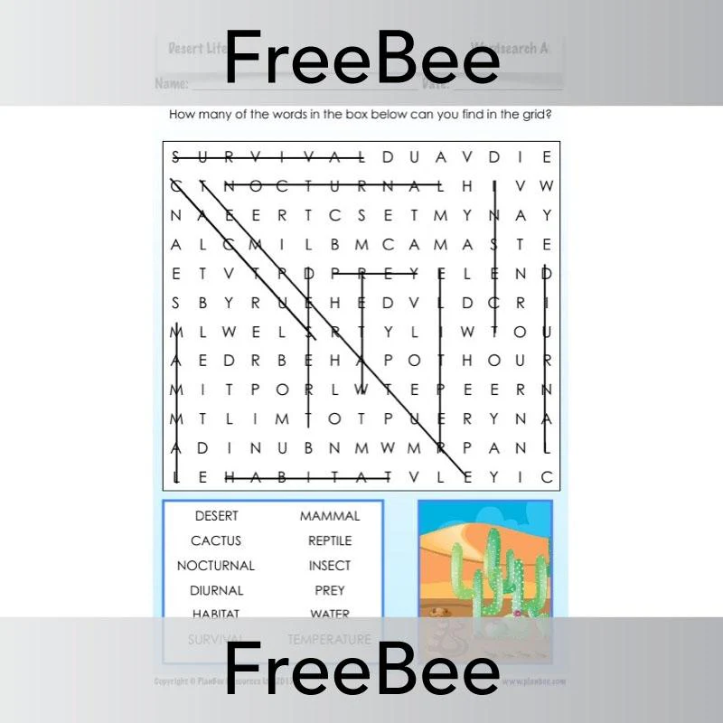 Desert Life Word Search - Image 3