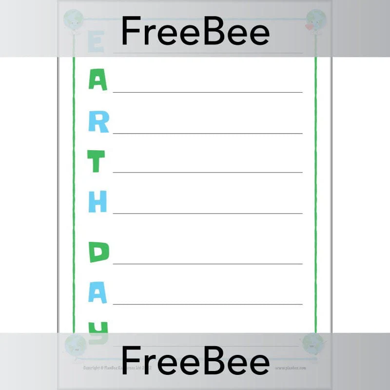 Earth Day Acrostic Poem Template