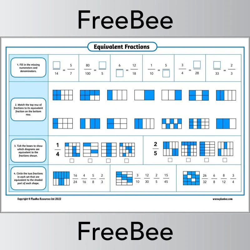 Equivalent Fractions Worksheet