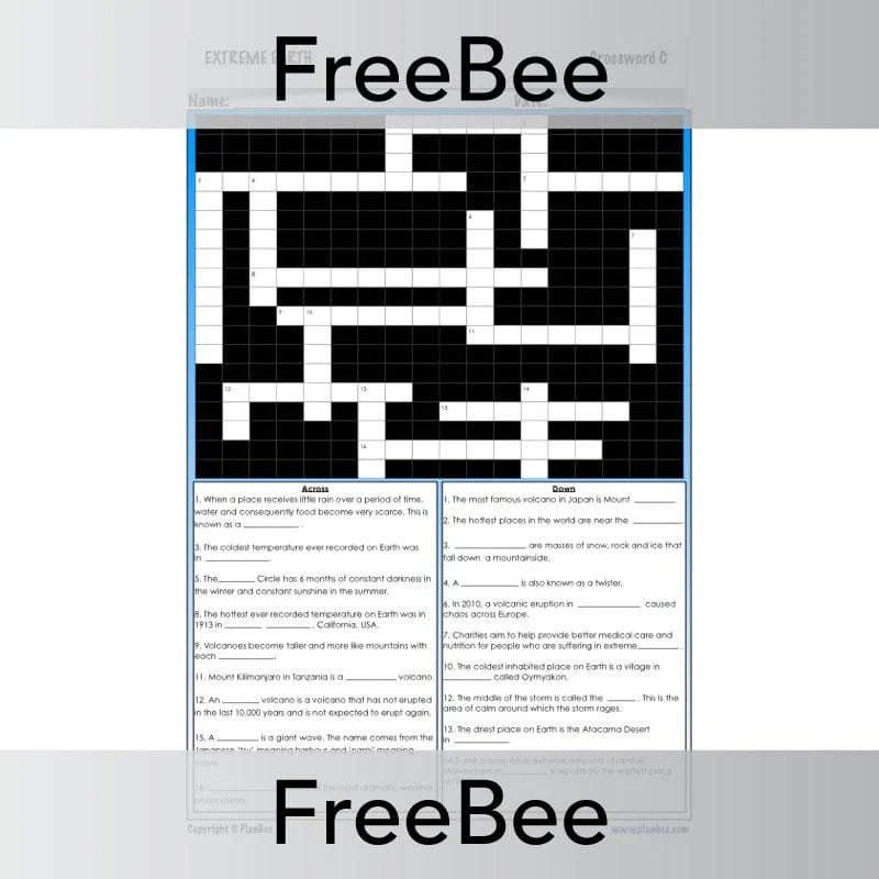 Extreme Earth Crossword - Image 3