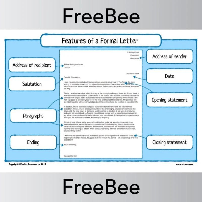 Features of a Formal Letter Poster - Image 2