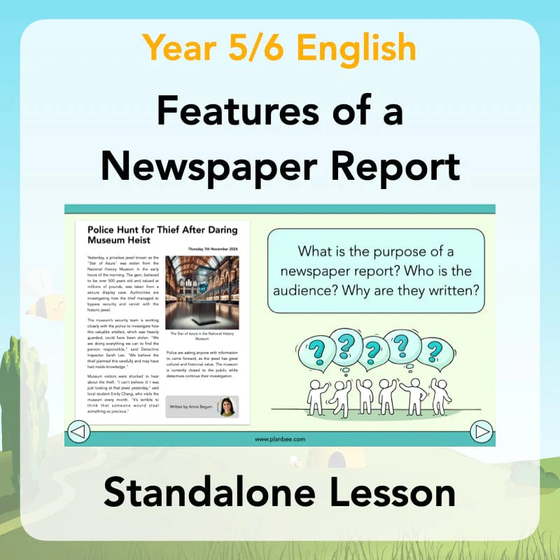 Features of a Newspaper Report KS2