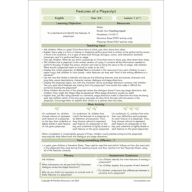 Features of a Playscript KS2 - Image 13