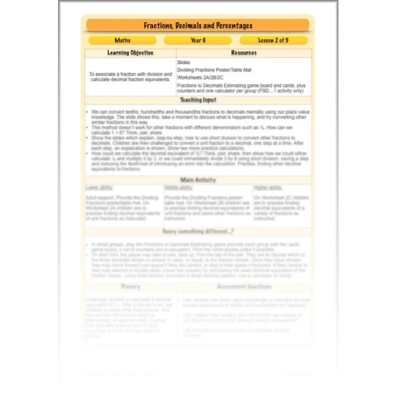 Fractions, Decimals and Percentages - Image 14