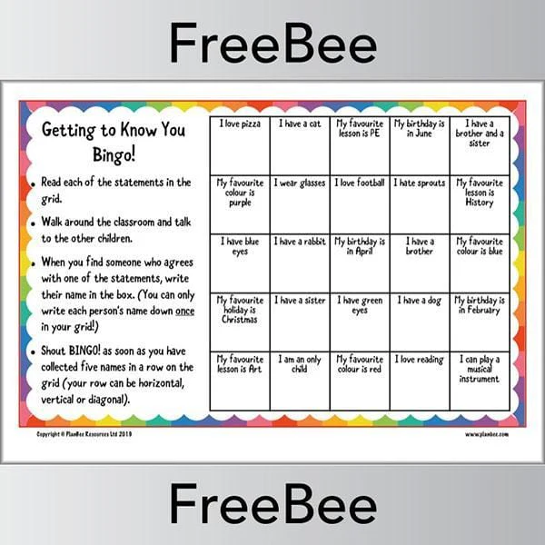 Getting to Know You Bingo