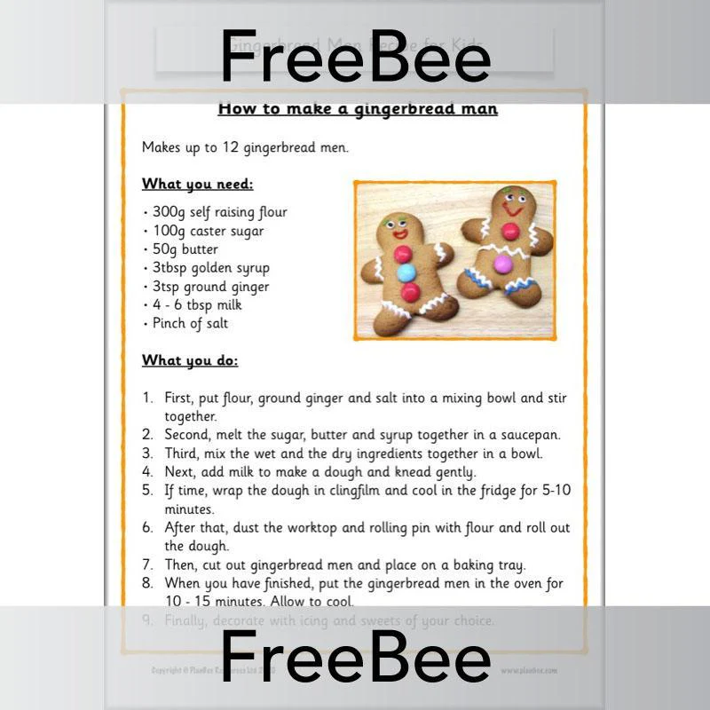 Gingerbread Man Recipe for Kids
