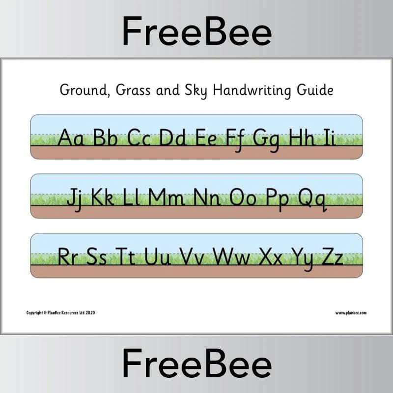 Ground, Grass and Sky Handwriting Guide