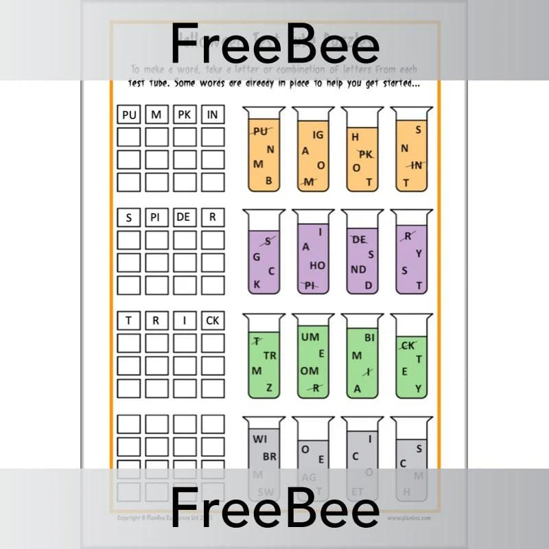 Halloween Test Tube Puzzles