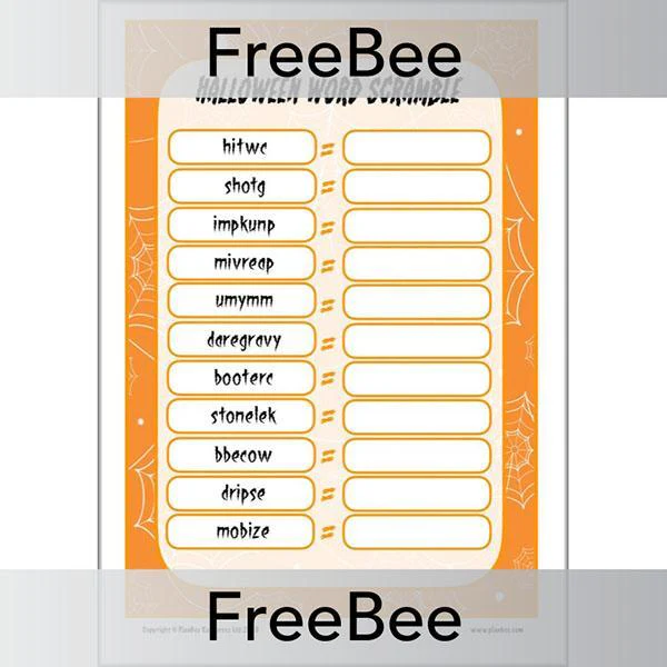 Halloween Word Scramble