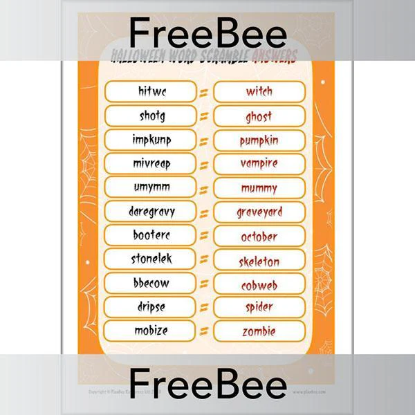 Halloween Word Scramble - Image 2