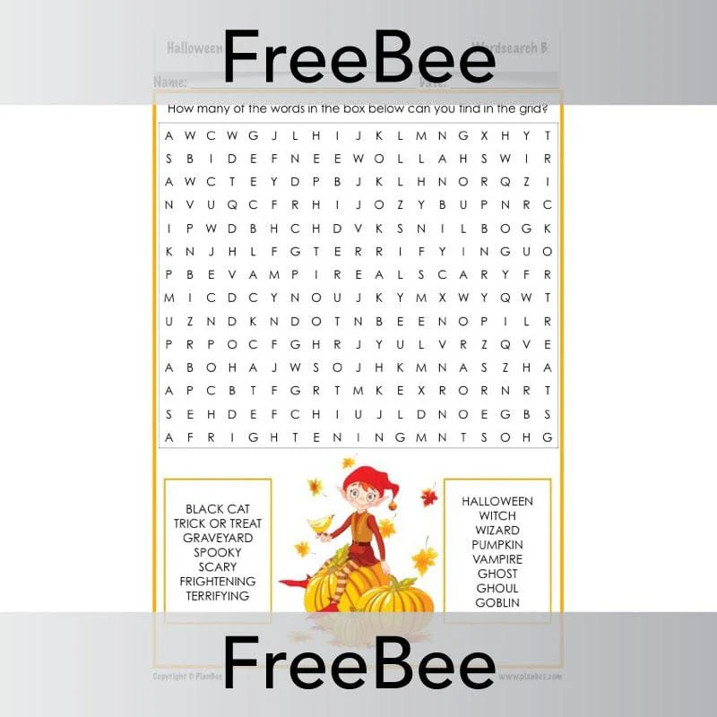 Halloween Word Search