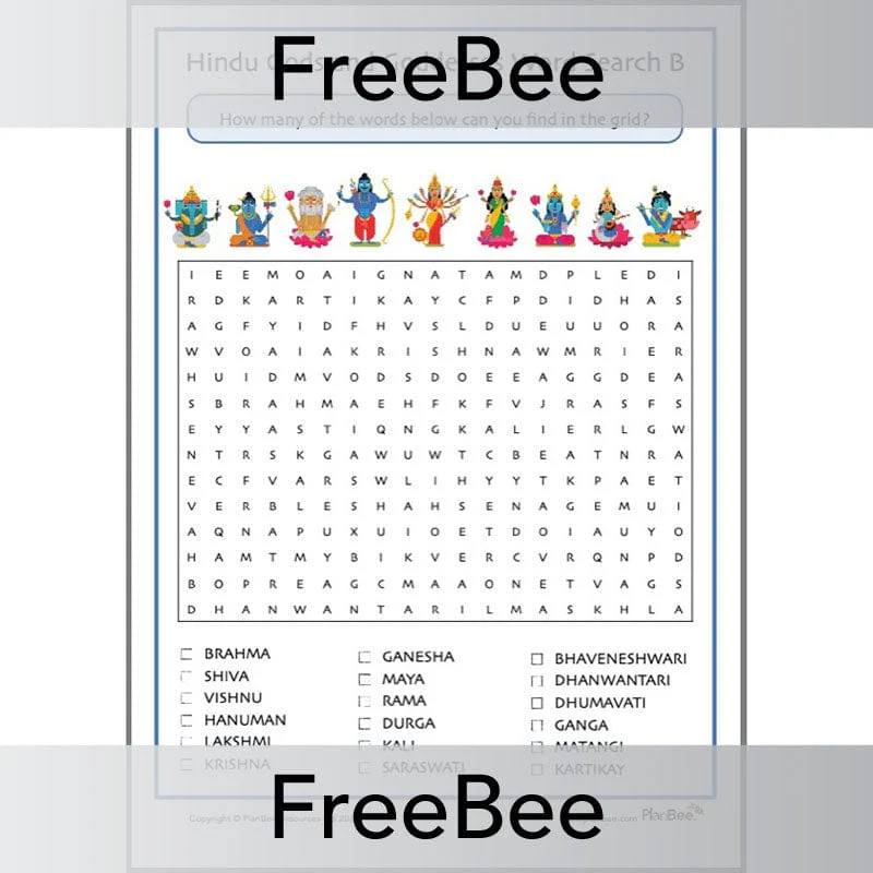 Hindu Gods and Goddesses Word Search - Image 3