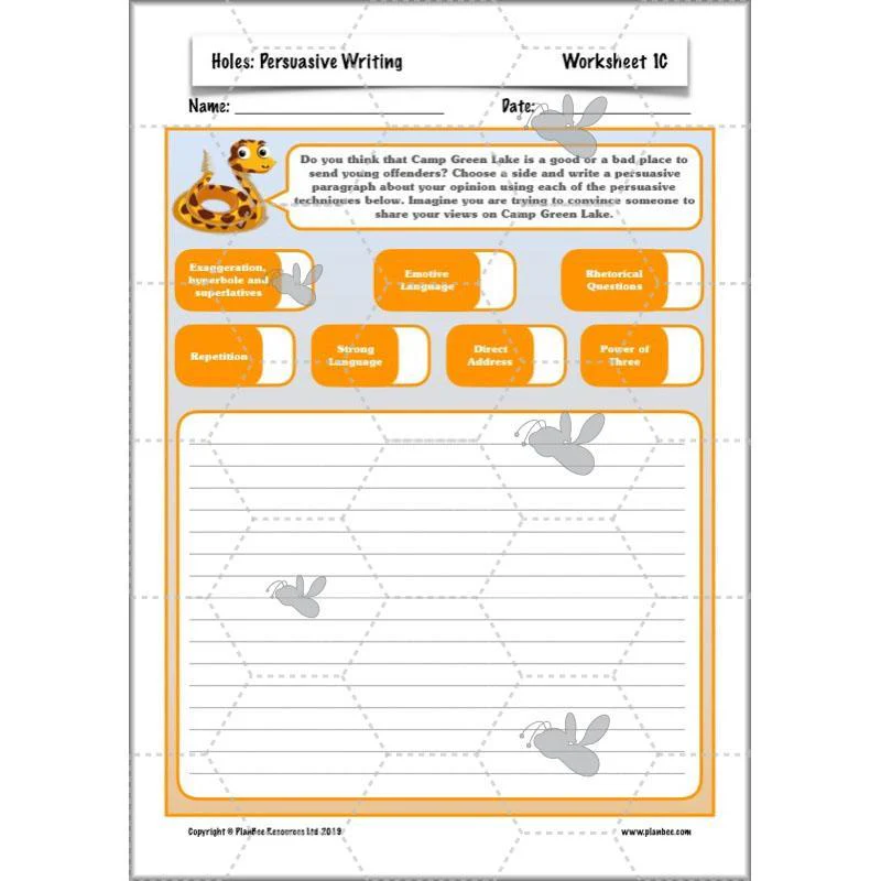 Holes: Persuasive Writing - Image 11