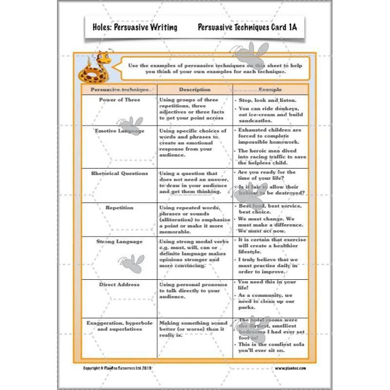 Holes: Persuasive Writing - Image 12