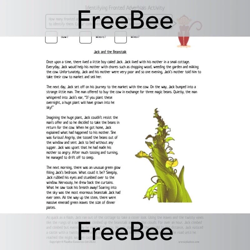Identifying Fronted Adverbials Activity