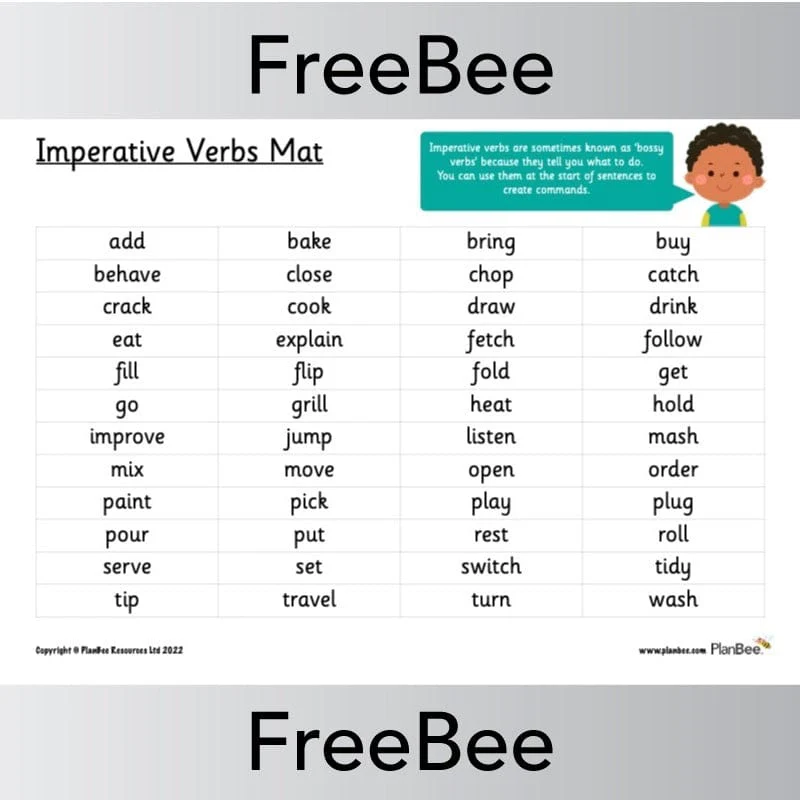 Imperative Verbs Mat