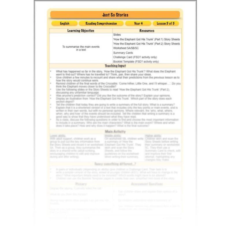 Just So Stories: Reading Comprehension - Image 17