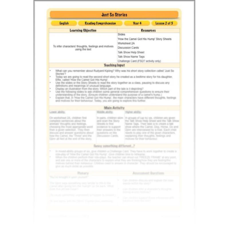 Just So Stories: Reading Comprehension - Image 35