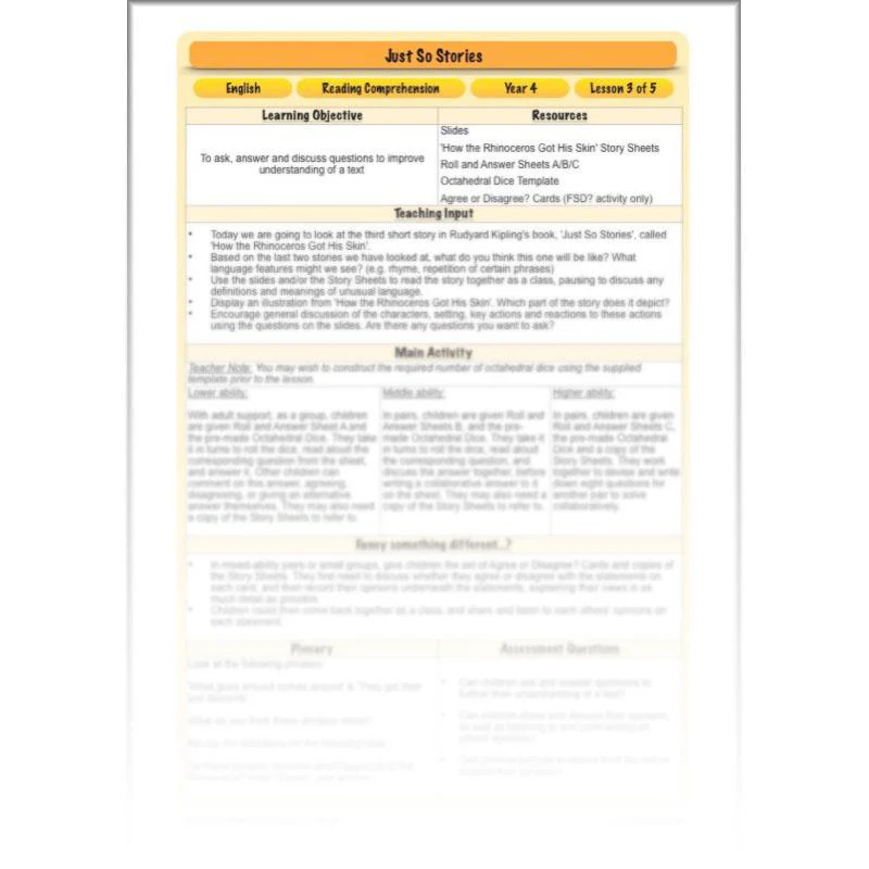 Just So Stories: Reading Comprehension - Image 43