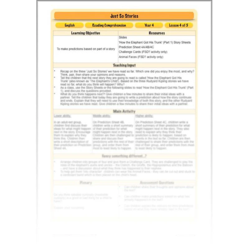 Just So Stories: Reading Comprehension - Image 51